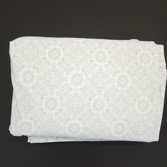 Ralph Lauren Flat Fitted Sheet Set FULL Pastel Blue Extra Deep 18" Scroll EUC - Picture 3 of 7